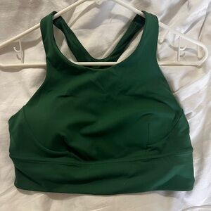 lululemon athletica Dark Green High-Neck Sports Bra